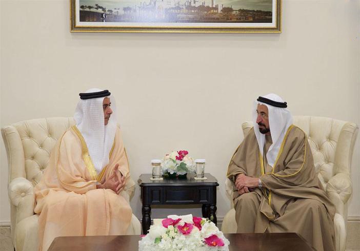 Sharjah Ruler meets Saif bin Zayed, briefed about airport  e-gate 